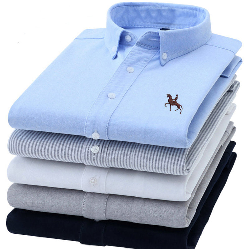 100% Cotton Oxford Casual Slim Fit Dress Shirt