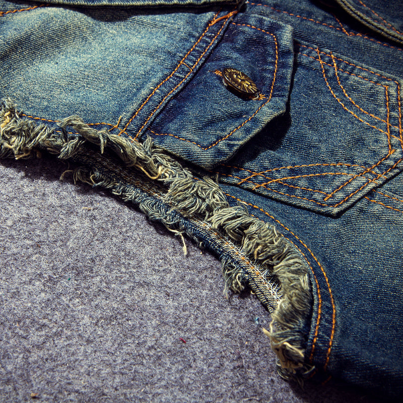 Men Ripped Jean Jacket