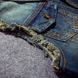 Men Ripped Jean Jacket