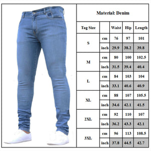 High Waist Denim Skinny Jeans for Men