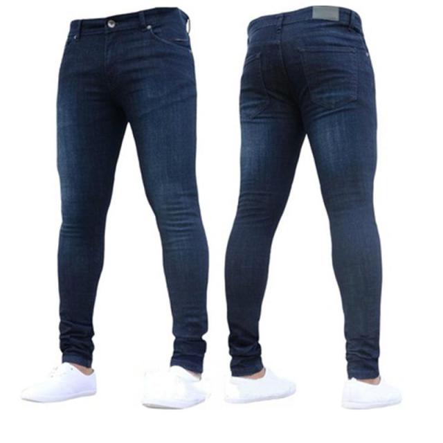 High Waist Denim Skinny Jeans for Men