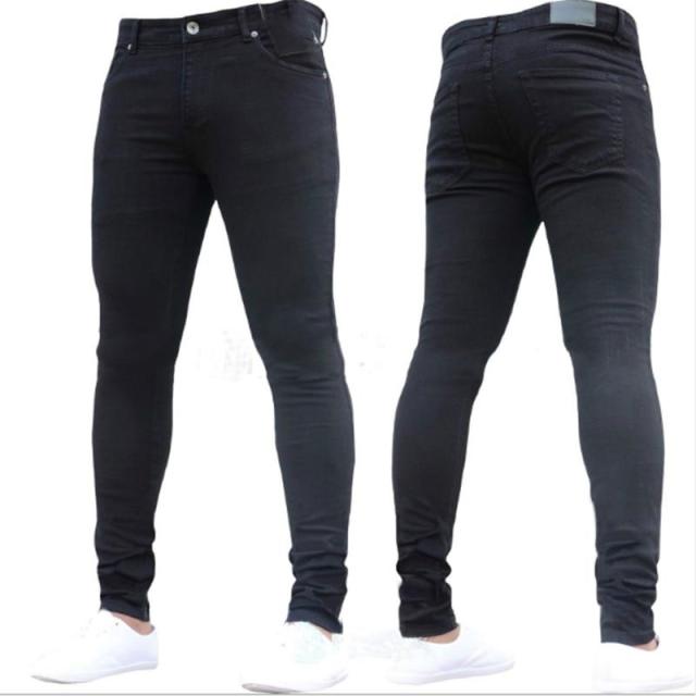 High Waist Denim Skinny Jeans for Men