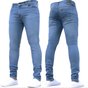 High Waist Denim Skinny Jeans for Men