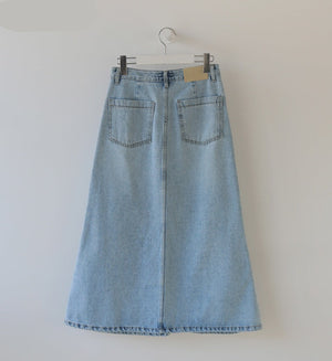 Stretched Women Denim Mid-length Skirt