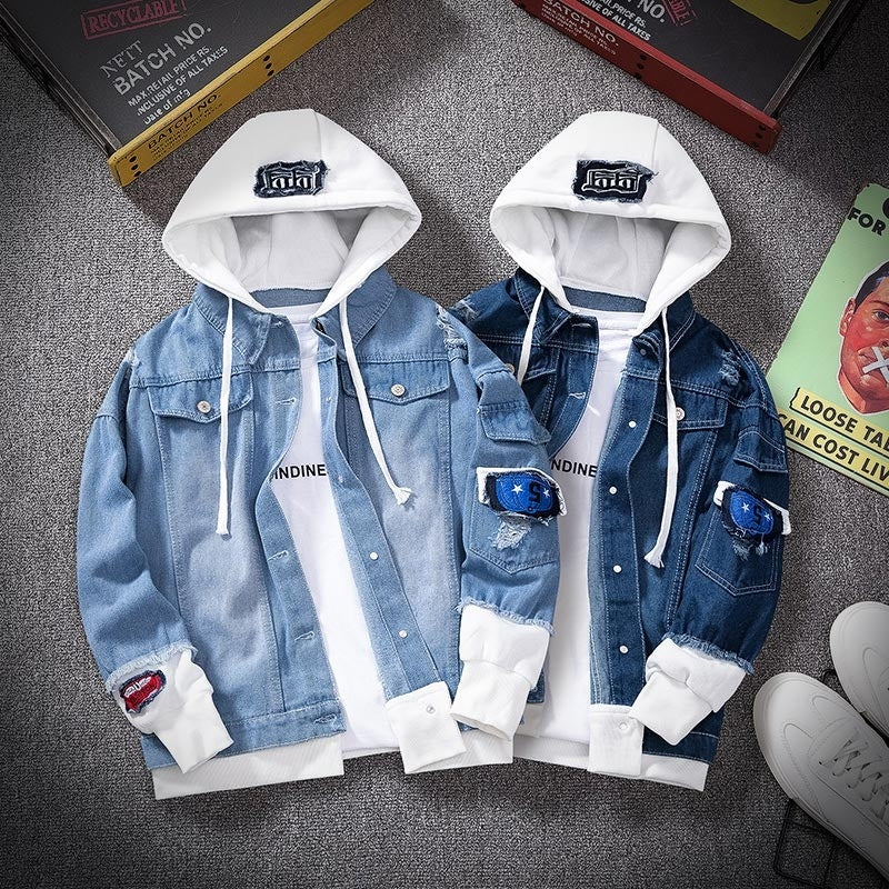 Men Denim Hooded Jean Jacket