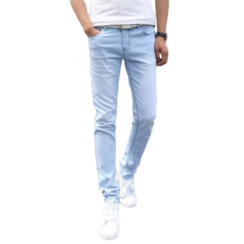 Super Elastic Straight Men Skinny Jeans