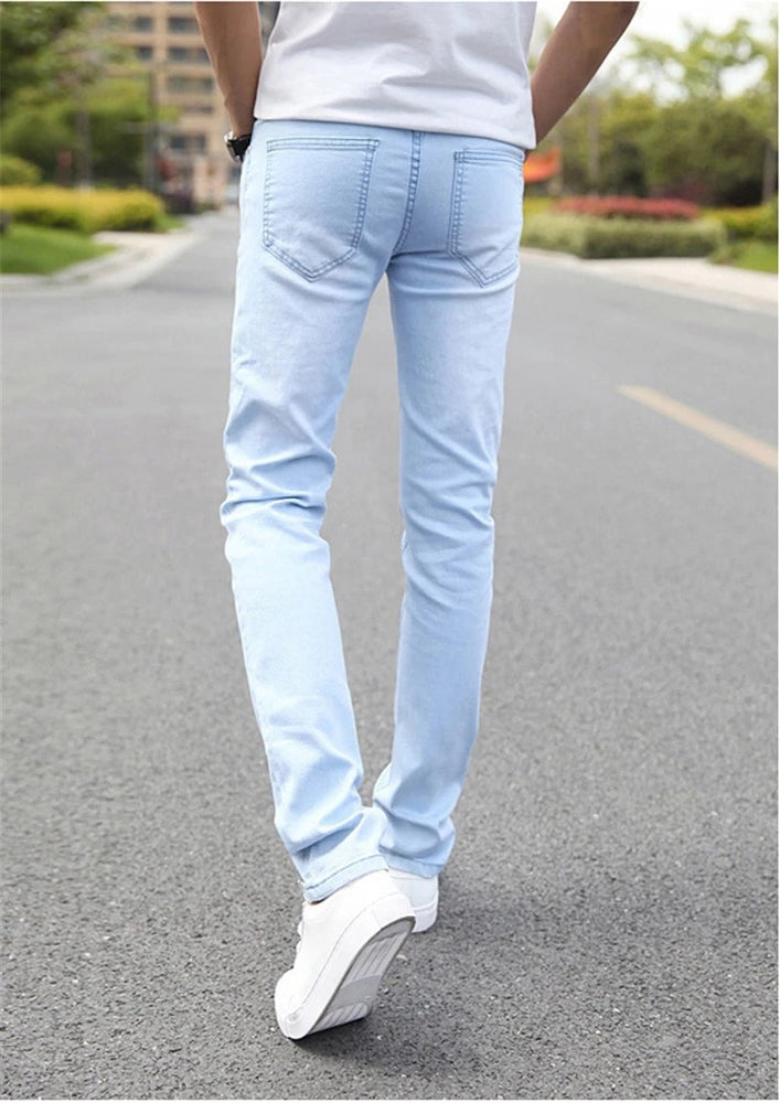 Super Elastic Straight Men Skinny Jeans