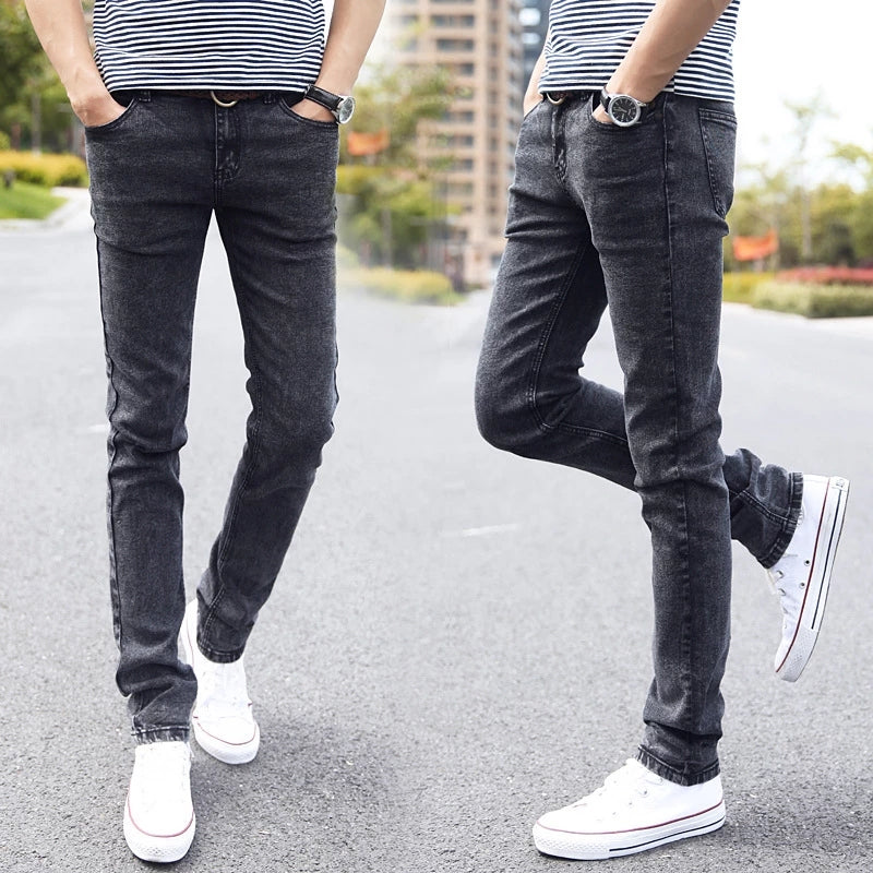 Super Elastic Straight Men Skinny Jeans