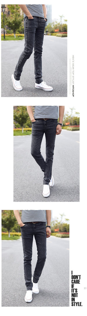 Super Elastic Straight Men Skinny Jeans