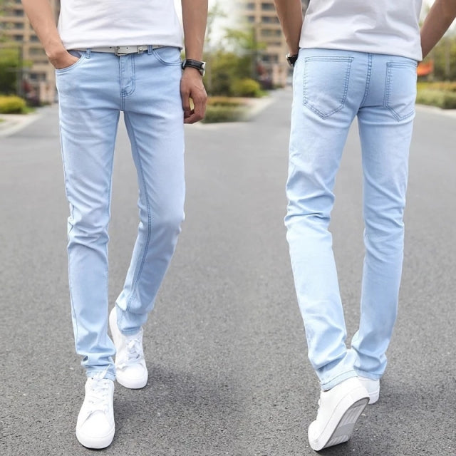 Super Elastic Straight Men Skinny Jeans