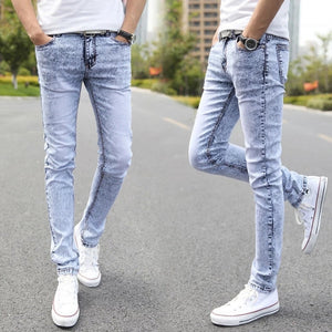 Super Elastic Straight Men Skinny Jeans