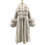 Cashmere Fox Fur Long Coat Ladies Winter Coat