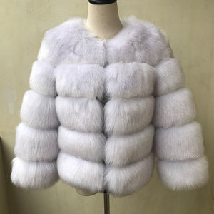 Elegant Fluffy Female Faux Fur Coat