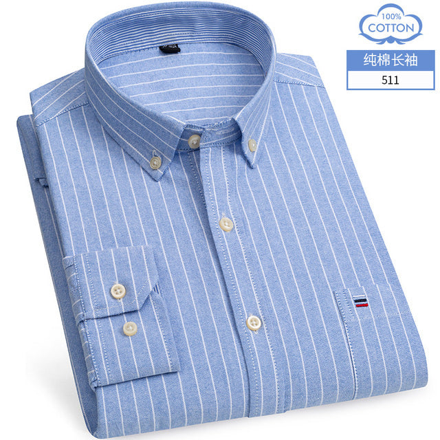 100% Cotton Oxford Casual Slim Fit Dress Shirt