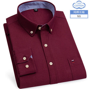 100% Cotton Oxford Casual Slim Fit Dress Shirt