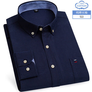 100% Cotton Oxford Casual Slim Fit Dress Shirt