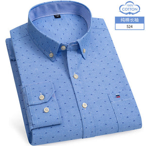 100% Cotton Oxford Casual Slim Fit Dress Shirt