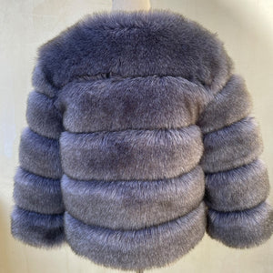 Elegant Fluffy Female Faux Fur Coat