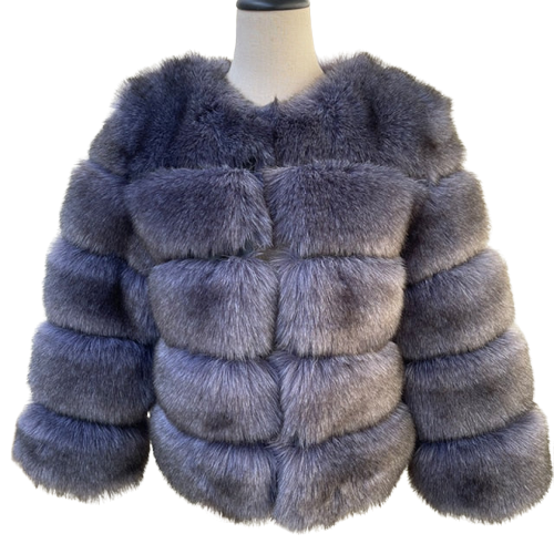 Elegant Fluffy Female Faux Fur Coat