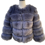 Elegant Fluffy Female Faux Fur Coat