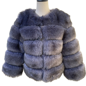 Elegant Fluffy Female Faux Fur Coat