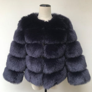 Elegant Fluffy Female Faux Fur Coat