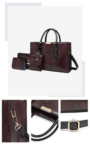 Serpentine Pattern Ladies Luxury Handbag