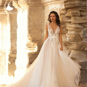 Stunning V- Neck Beach Wedding Dress