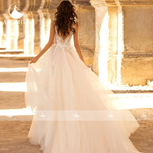 Stunning V- Neck Beach Wedding Dress