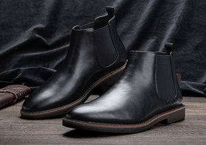 Men Leather Chelsea Ankle Boots