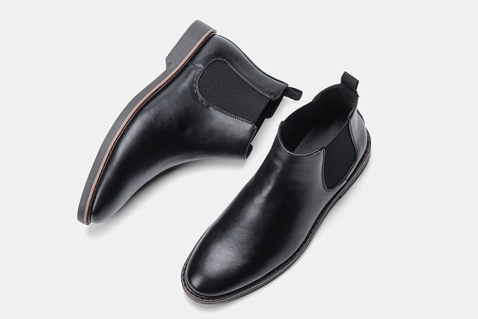 Men Leather Chelsea Ankle Boots