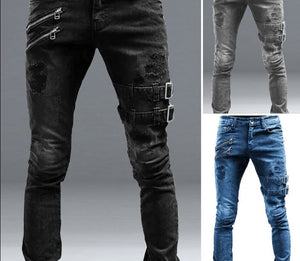 Ripped Black Slim Casual Jeans