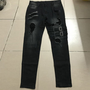 Ripped Black Slim Casual Jeans