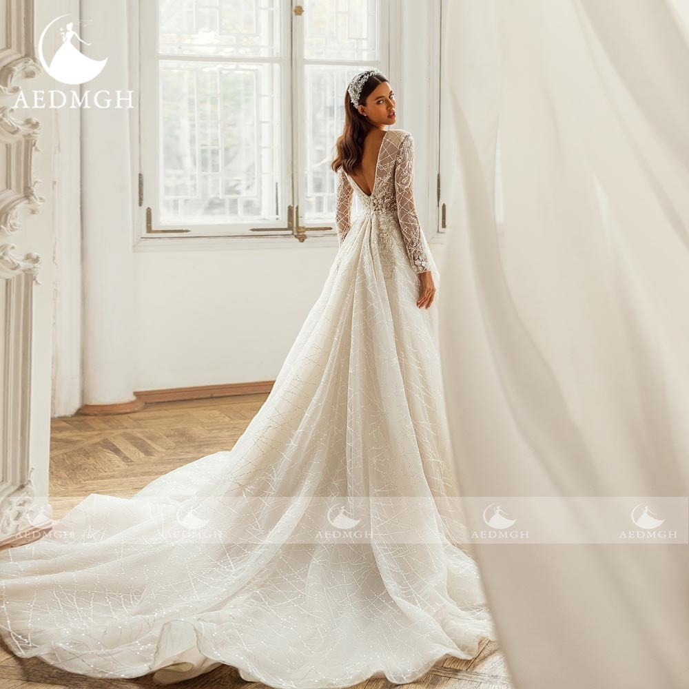 Luxury Empire Long Sleeve Wedding Dress