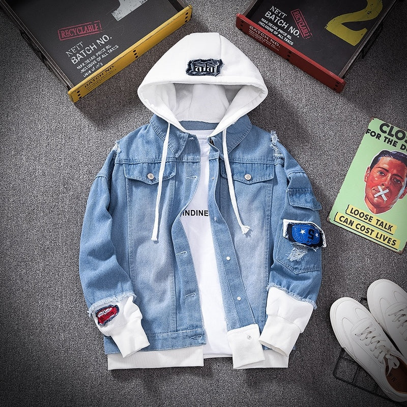 Men Denim Hooded Jean Jacket