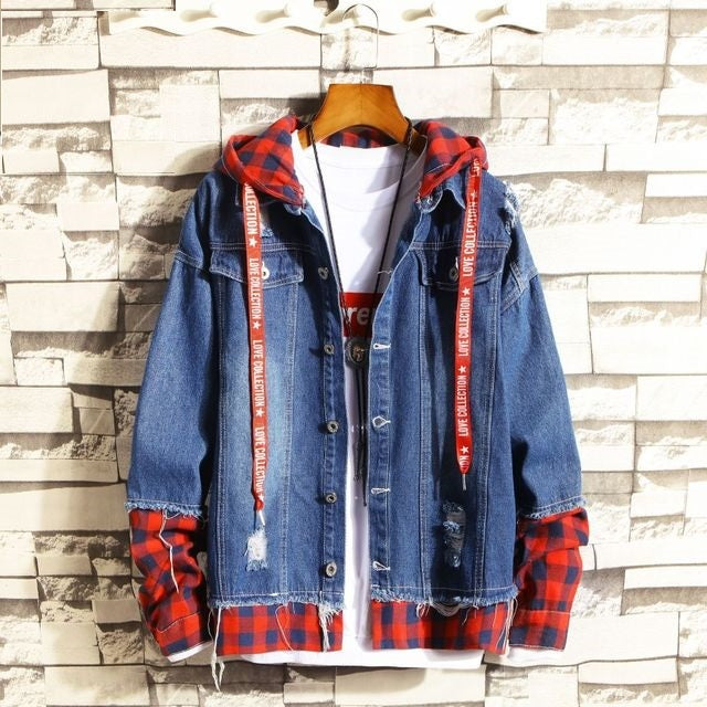 Men Denim Hooded Jean Jacket