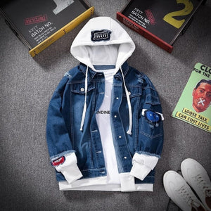 Men Denim Hooded Jean Jacket