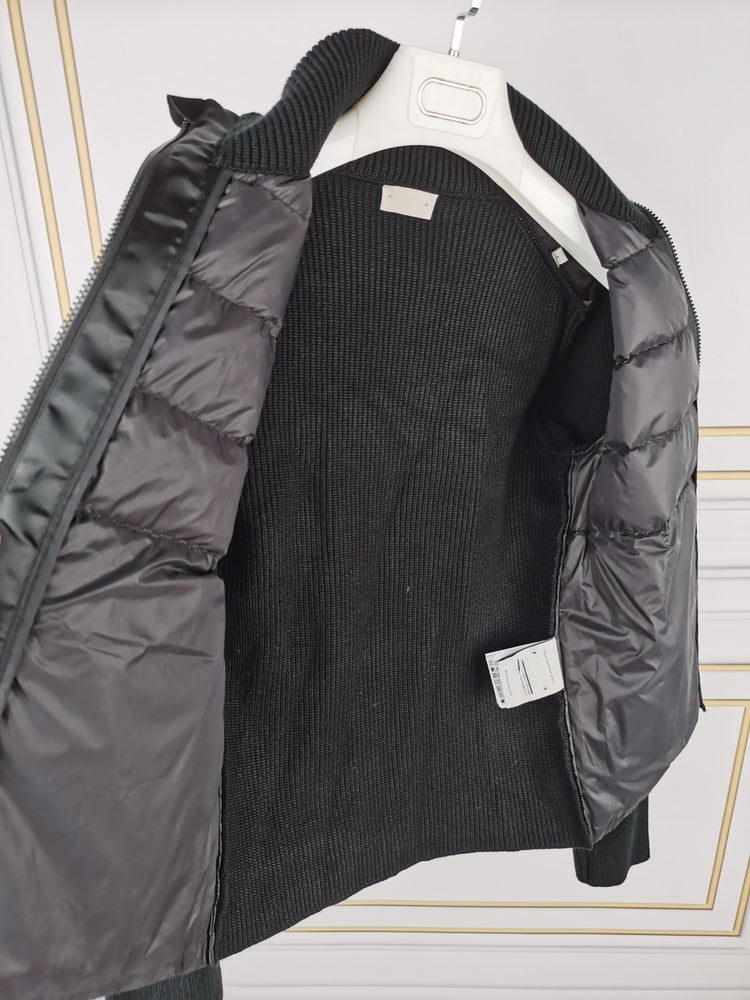 Stand-up Collar Knit Down Jacket