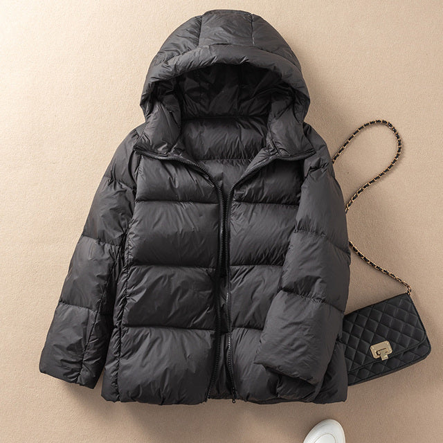 Light Hooded Warm Women Jacket