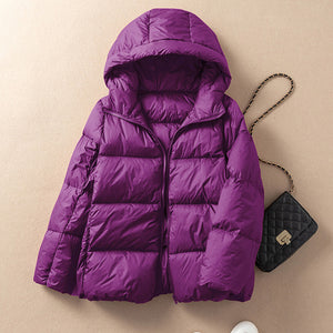 Light Hooded Warm Women Jacket