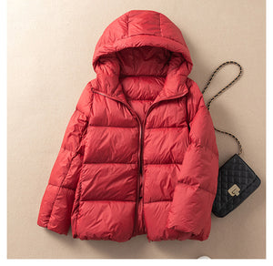 Light Hooded Warm Women Jacket