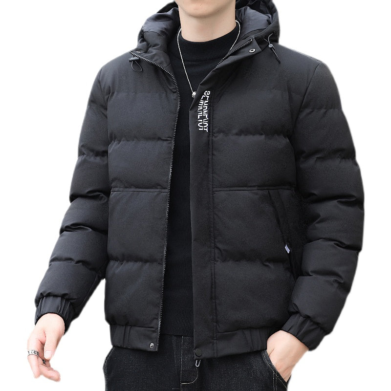 Trendy Solid Color Hooded Down Jacket