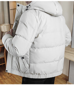 Trendy Solid Color Hooded Down Jacket