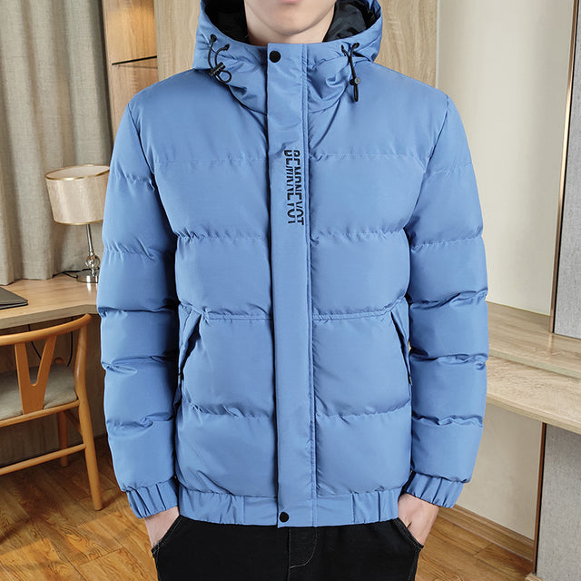 Trendy Solid Color Hooded Down Jacket